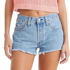 Levi's Women's 501 Original Shorts Medium Indigo Pattern Size 26 EUC